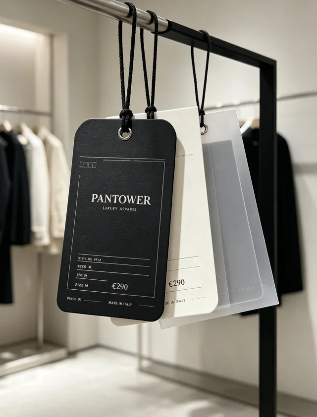 Hang tag closed state clothing tag front view Zhengyang Printing Dongguan China - Open View