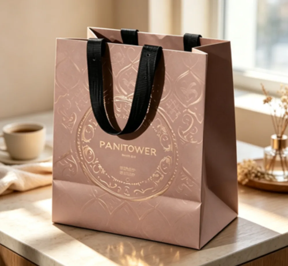 Paper bag closed state shopping bag front view Zhengyang Printing Dongguan China