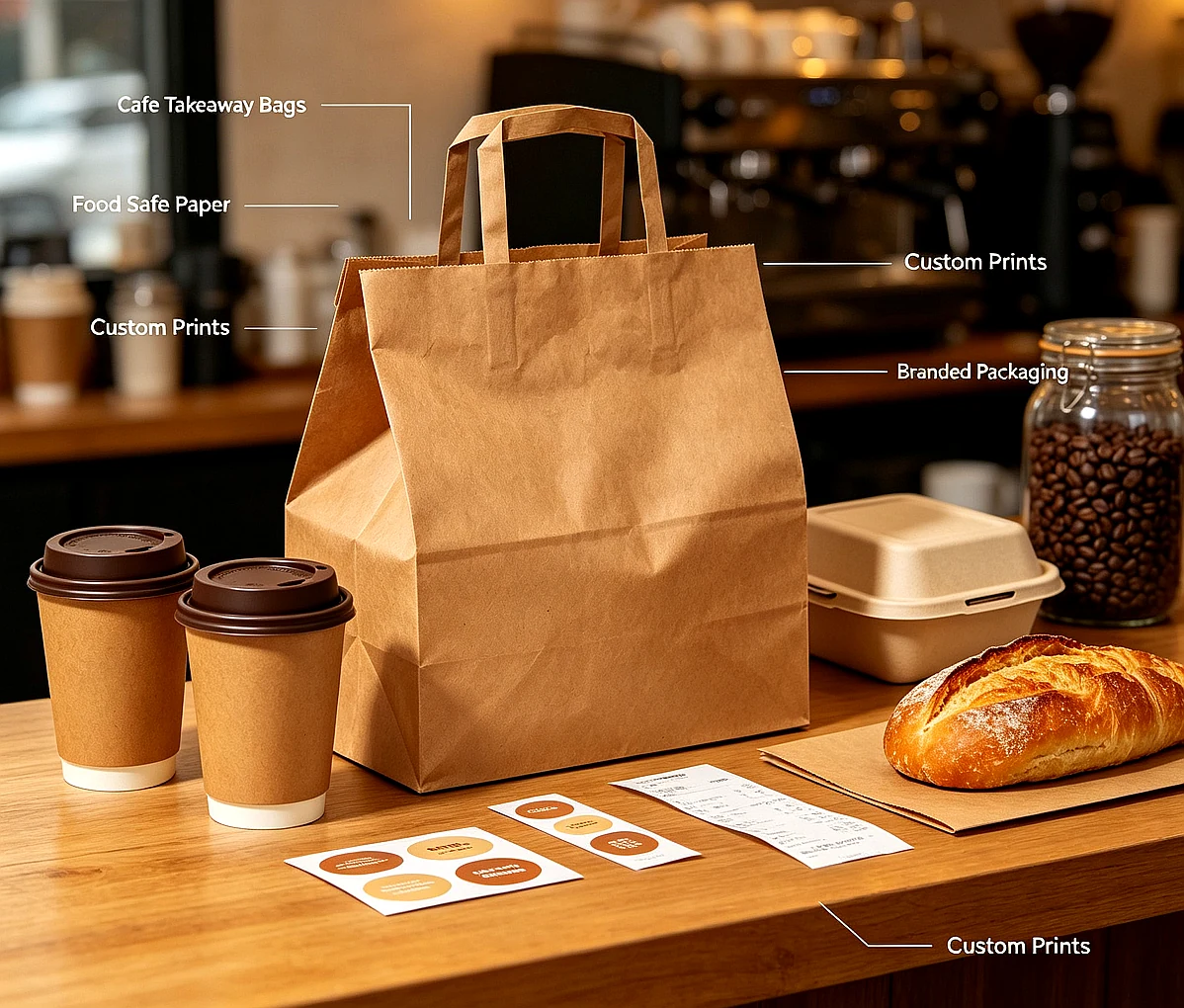 Food takeout paper bag application restaurant packaging bag Zhengyang Printing Dongguan