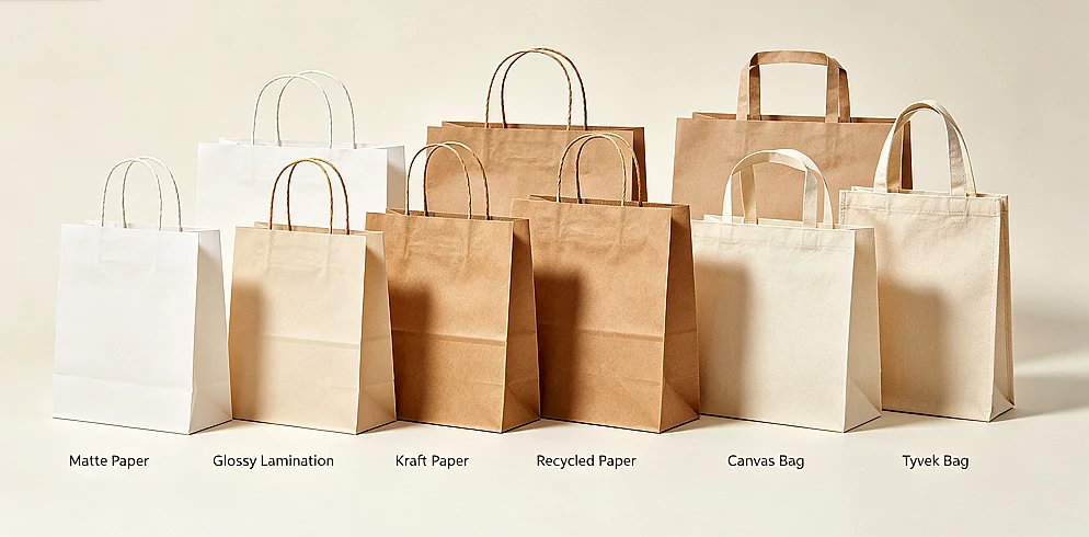 Paper bag collection main image - assorted bag styles - Zhengyang Printing Dongguan China
