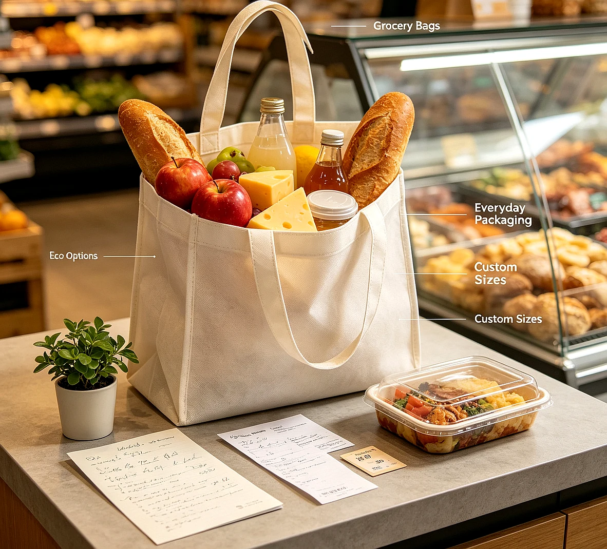 Supermarket shopping paper bag application retail bag Zhengyang Printing Dongguan