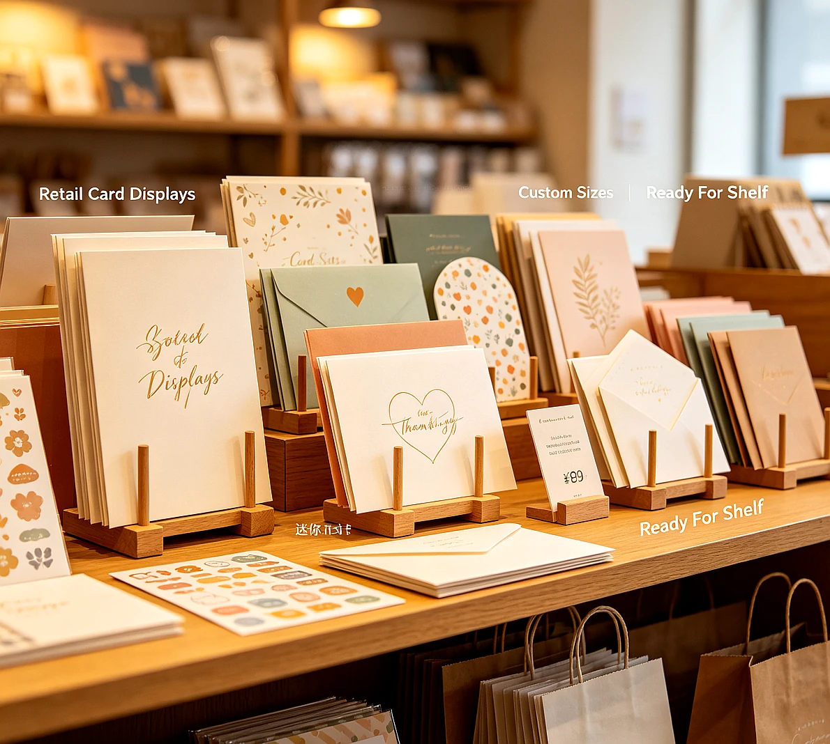 Stationery display card application scene - bookstore cultural and creative display - Zhengyang Printing Dongguan