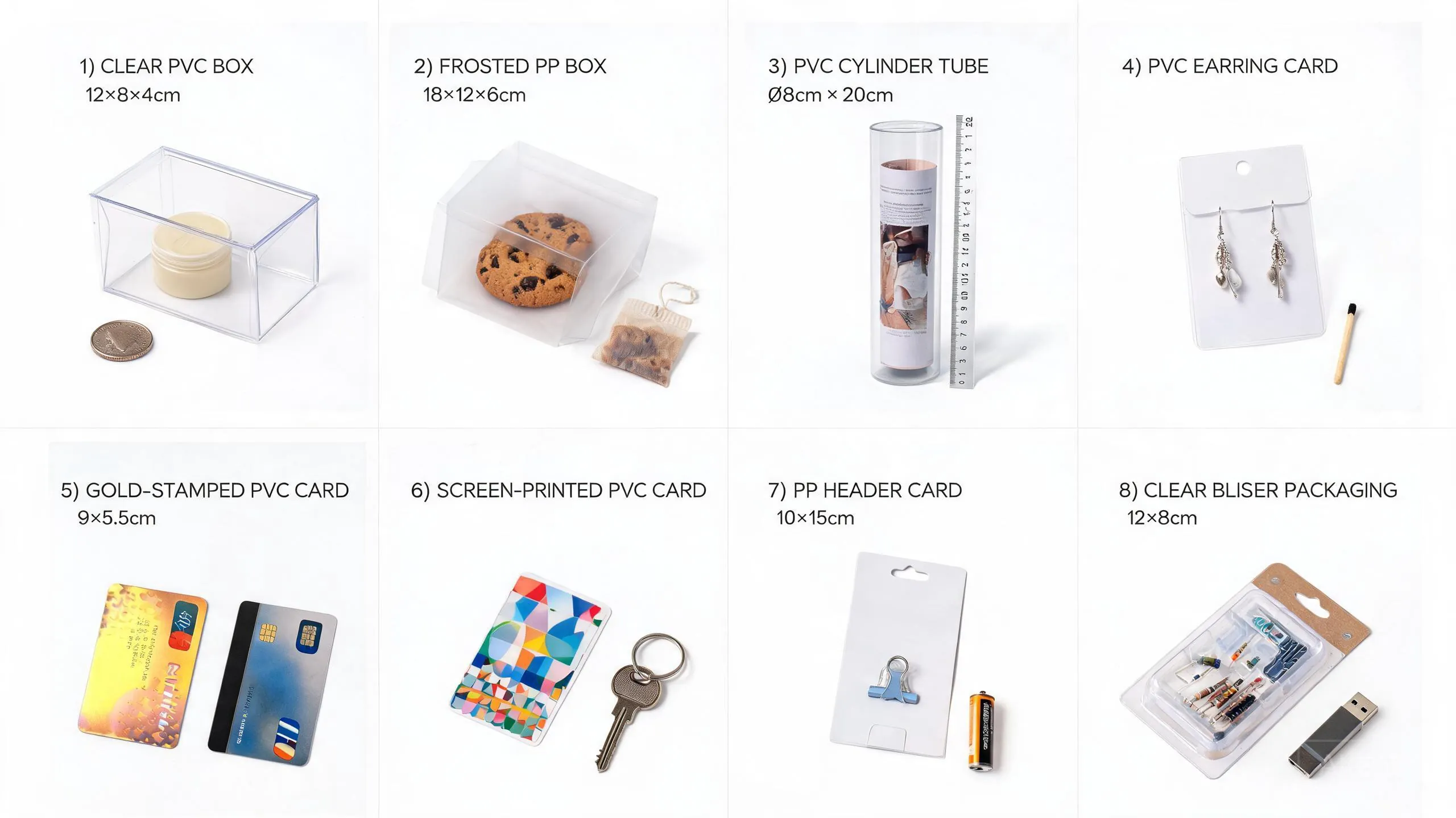 PVC plastic packaging size reference clear box blister card - Zhengyang Printing Dongguan China
